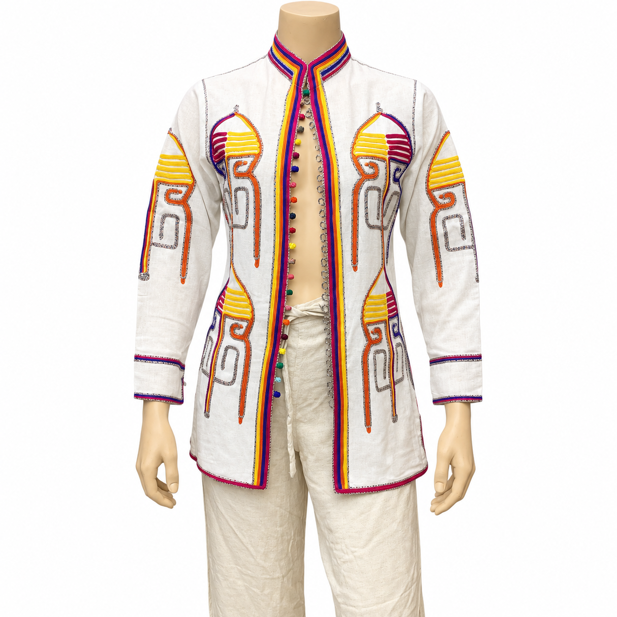 Amazigh Berber Embroidery Gilet All Sizes Linen Colorful Vest
