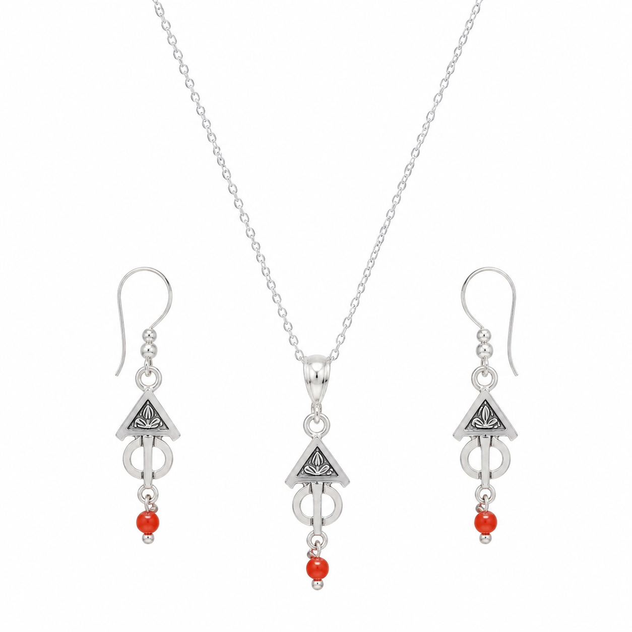Amazigh Berber Fibula Jewelry Set with Necklace Earrings
