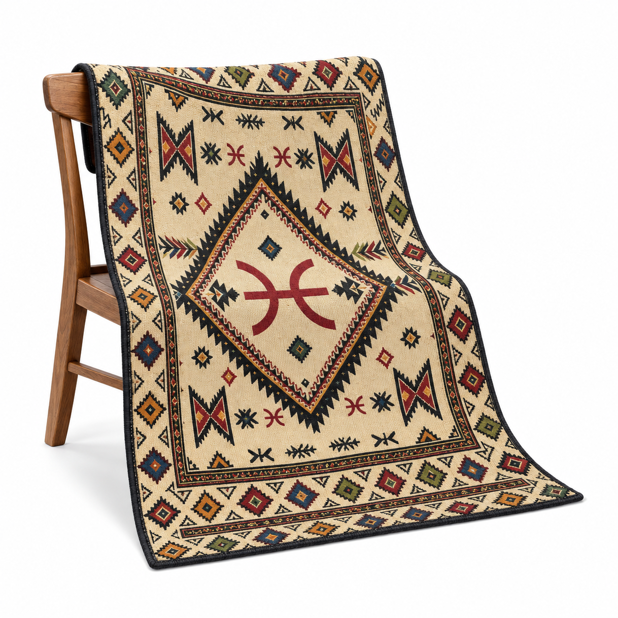 Amazigh Berber Flag Rug Floor Mat Geometric Carpet Design
