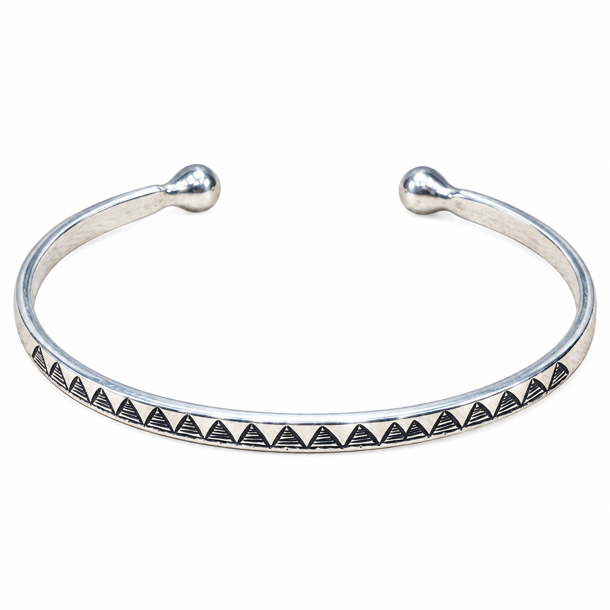 Amazigh Berber Gravé 925 Silver Open Cuff Bracelet