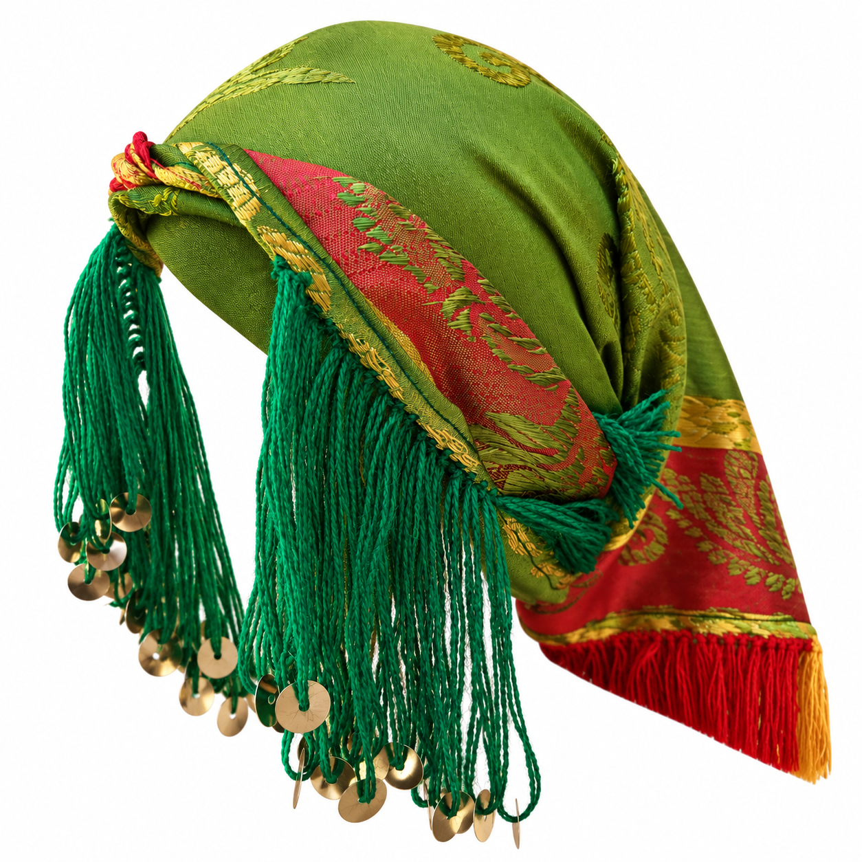 Amazigh Berber Guettib Head Scarf with Khenifra Tassels