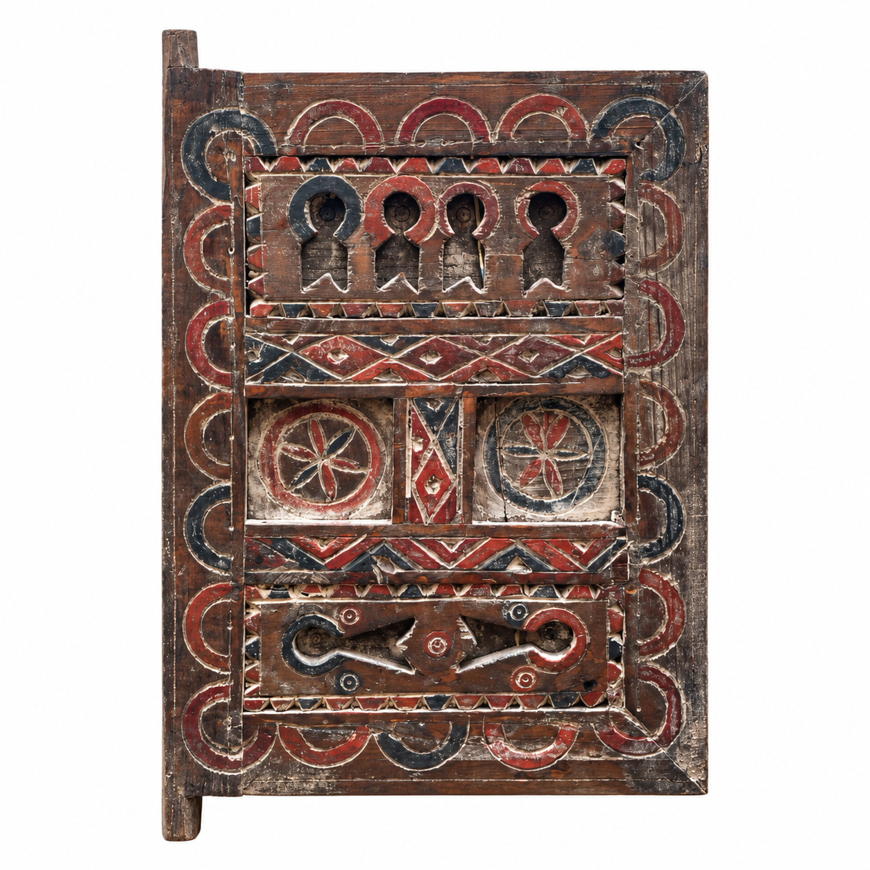 Amazigh Berber Hand Carved Wooden Door Wall Art Panel