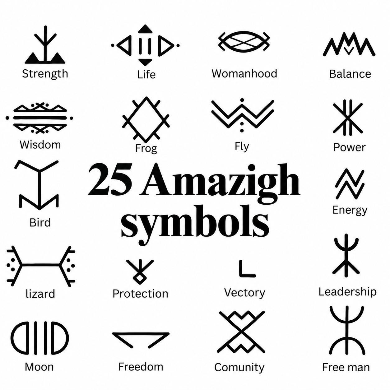 Amazigh Berber Handcrafted With Cultural Meaning North African Symbols Digital Download