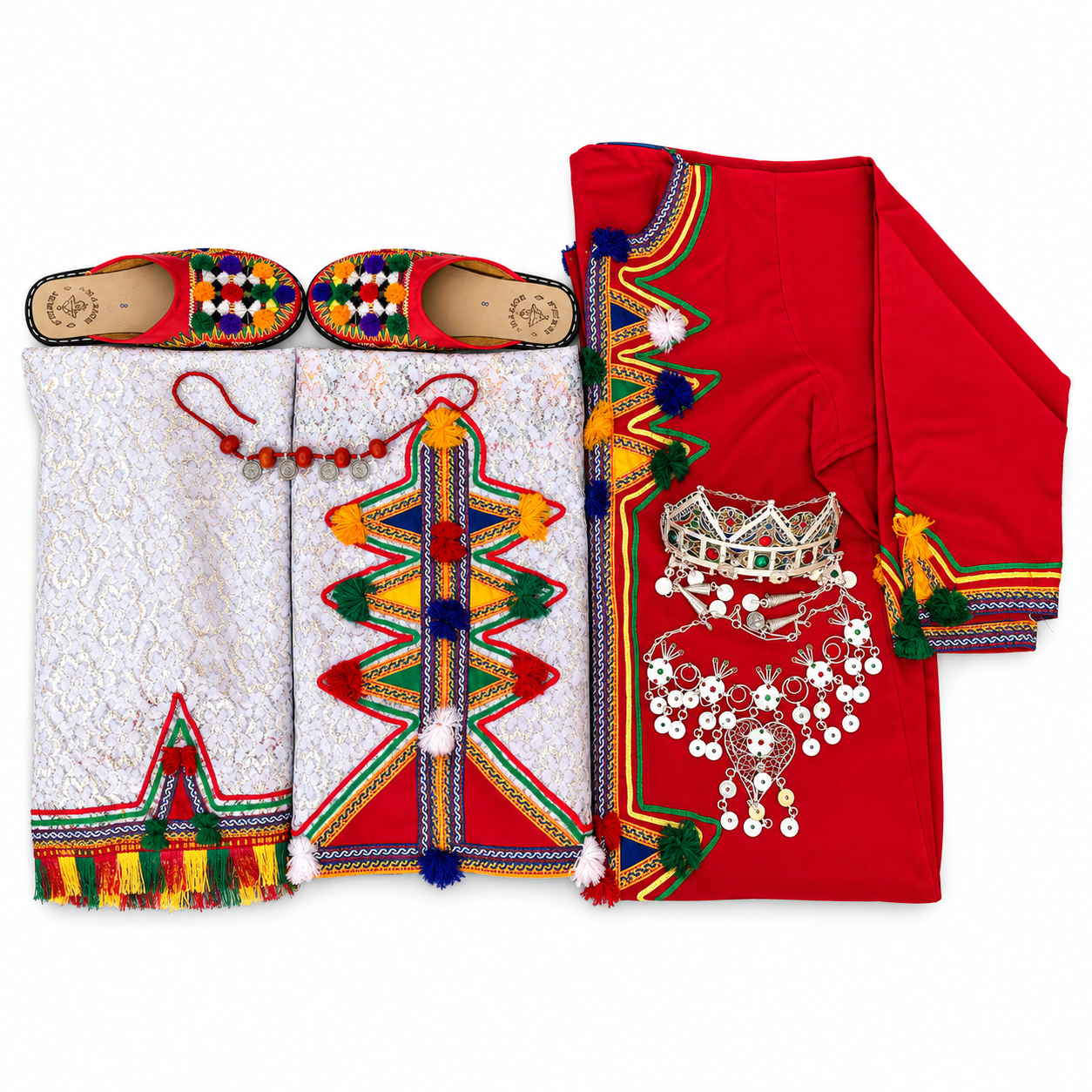 Amazigh Berber Handmade Loubane Necklace with Complete Outfit Accessories