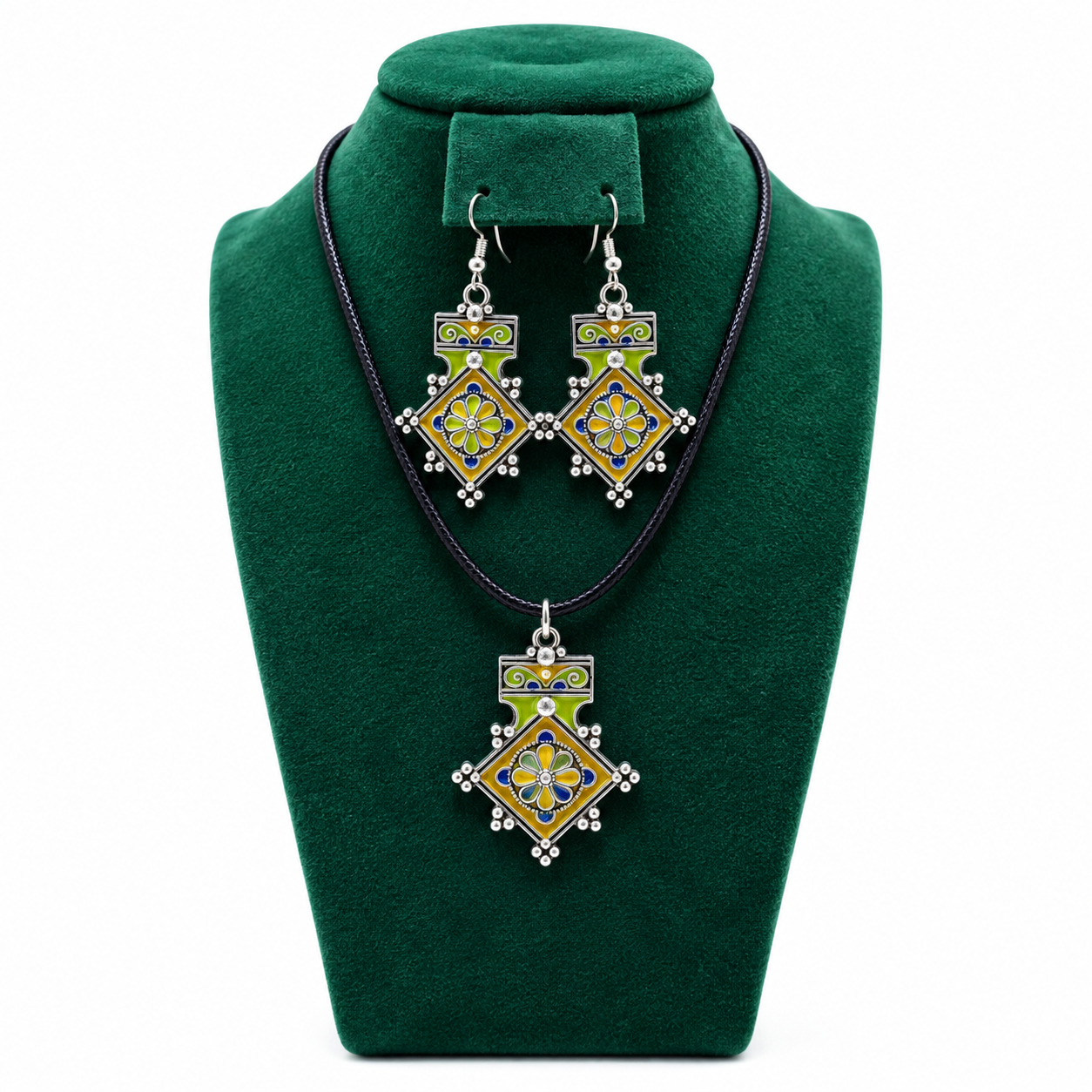 Amazigh Berber Jewelry Set with Necklace and Earrings Stainless Steel