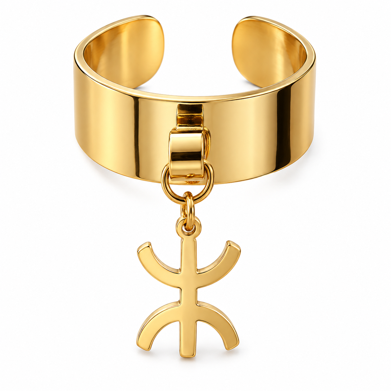 Amazigh Berber Kabyle Yaz Adjustable Golden Stainless Steel Ring