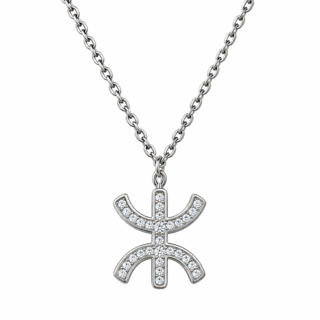 Amazigh Berber Kabyle Yaz Tifinagh lettre Necklace with Sparkling Pendant