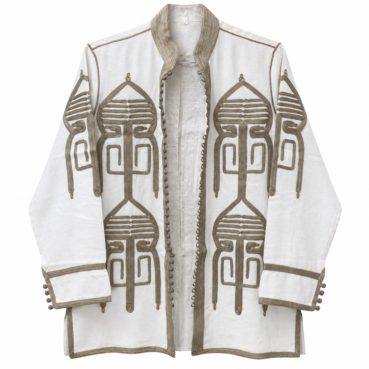 Amazigh Berber Linen Vest with Colorful Embroidery Gilet Sizes