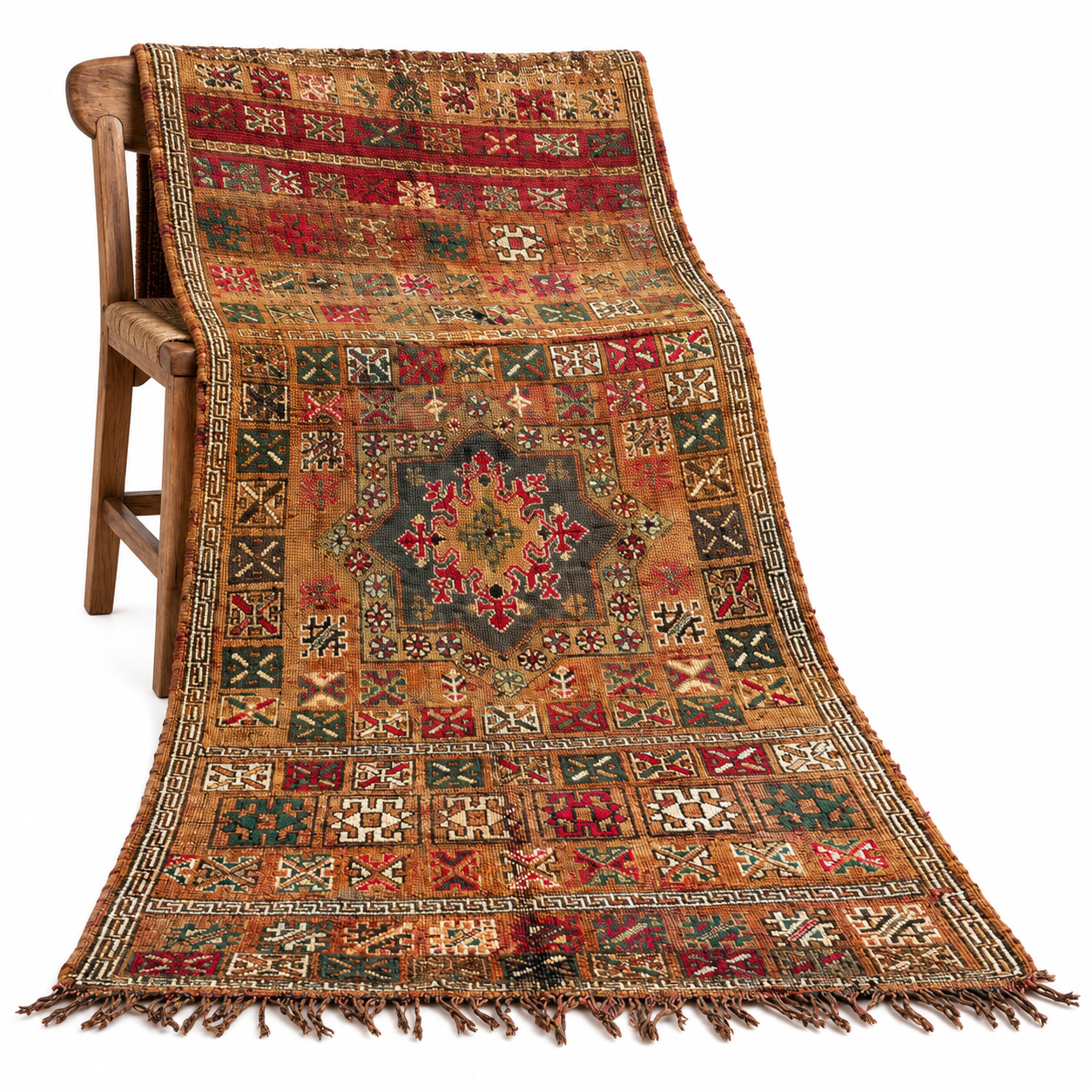 Amazigh Berber Panel Rug for Living Room Vintage Tribal Carpet