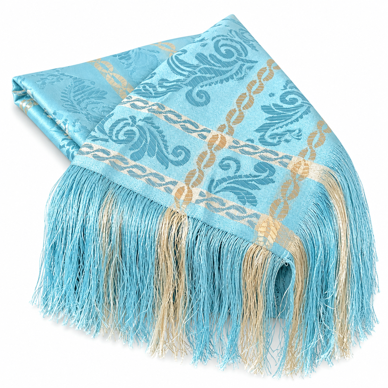 Amazigh Berber Sky Blue Kdib Scarf Tuareg Inspired Wrap