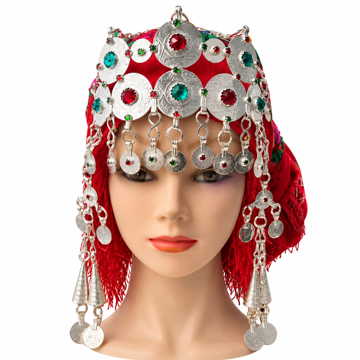 Amazigh Berber Sousse Head Tiara with Earrings Jewelry Set