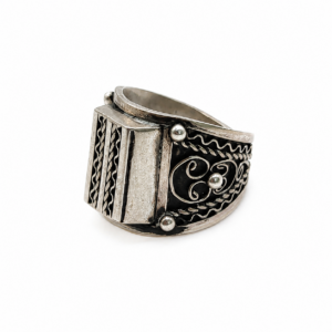 Amazigh Berber Square Silver Ring Vintage Tribal Jewelry Size