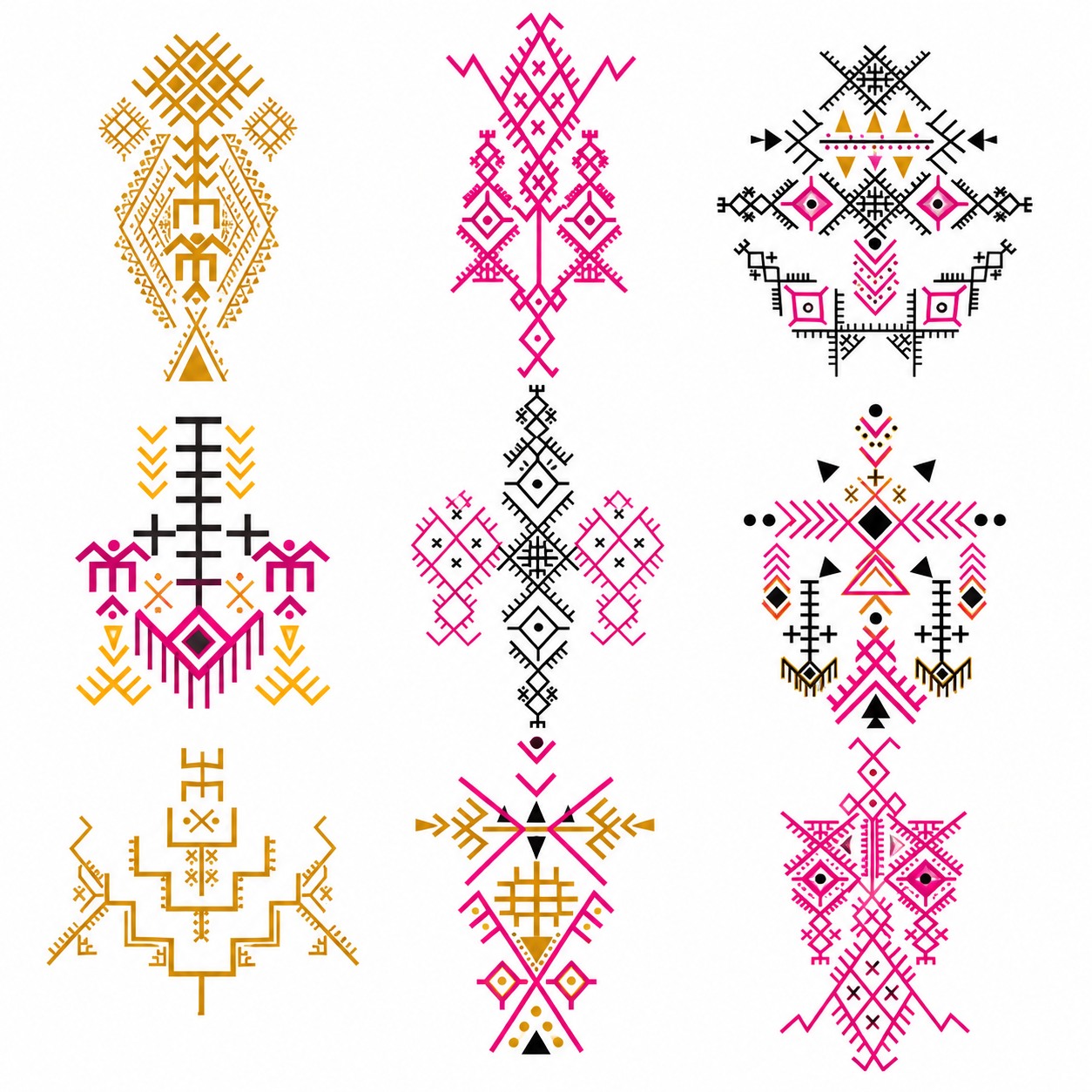 Amazigh Berber Symbol SVG Bundle for Tattoo Designs