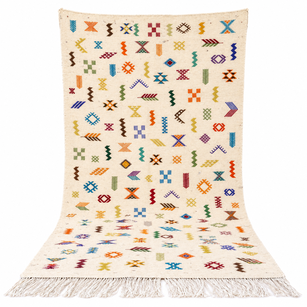 Amazigh Berber Tifinagh Symbols Wool Kilim Runner Rug