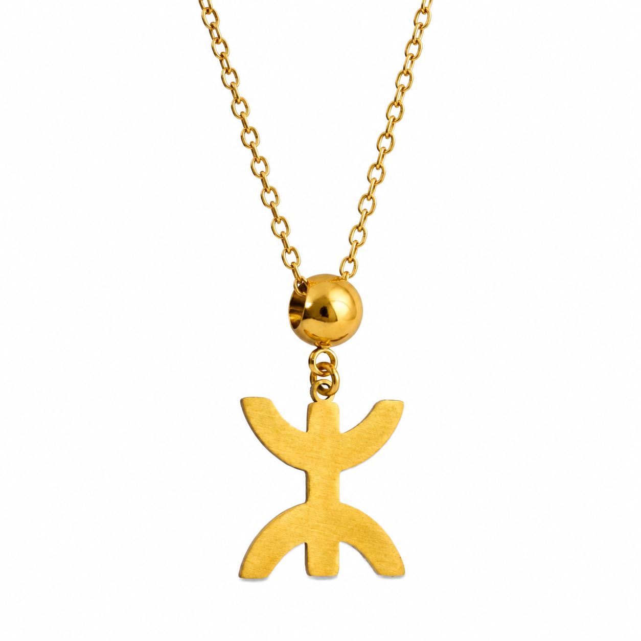 Amazigh Berber Tifinagh Yaz Symbol Necklace in Stainless Steel