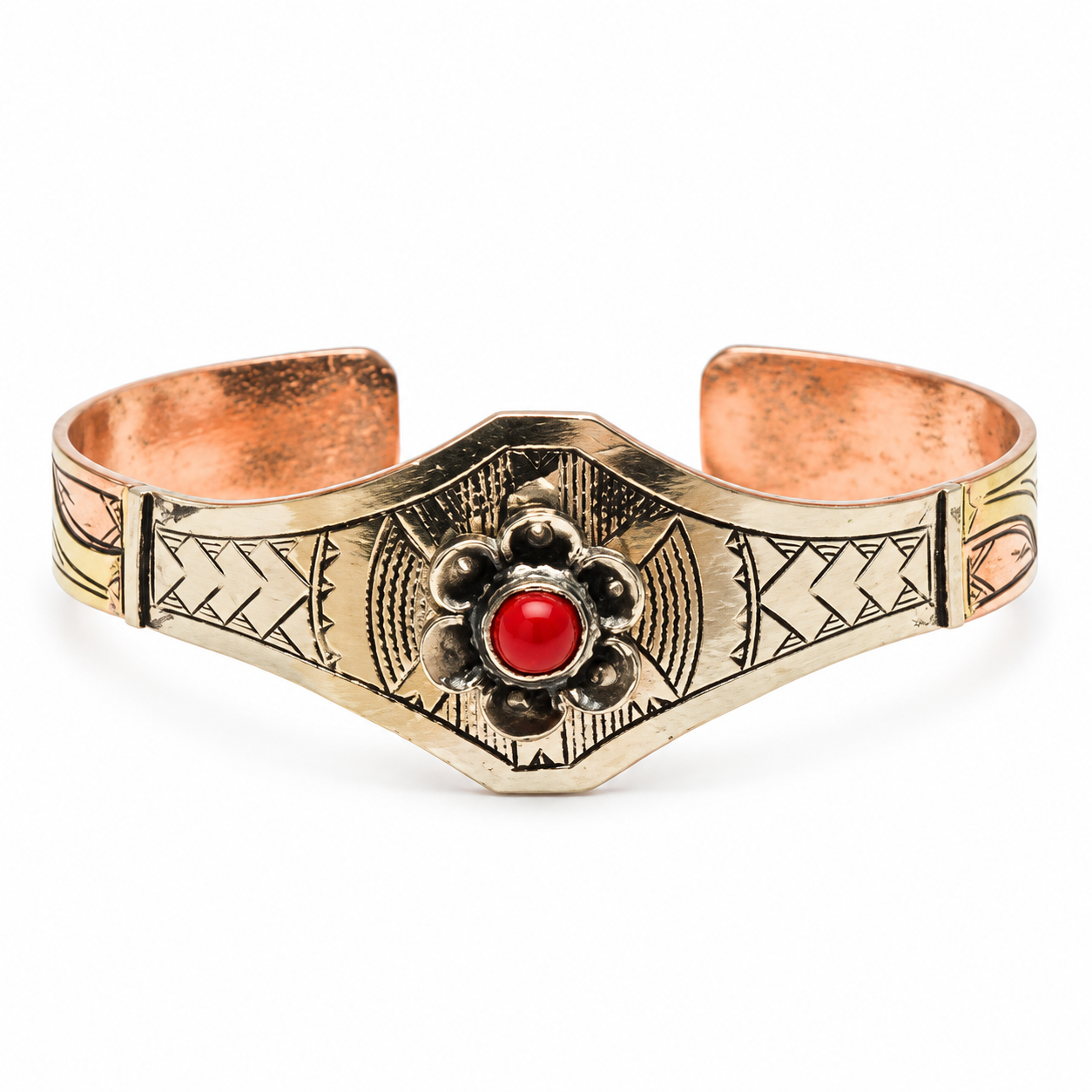 Amazigh Berber Tuareg Bangle Copper Bracelet with Engraved Design