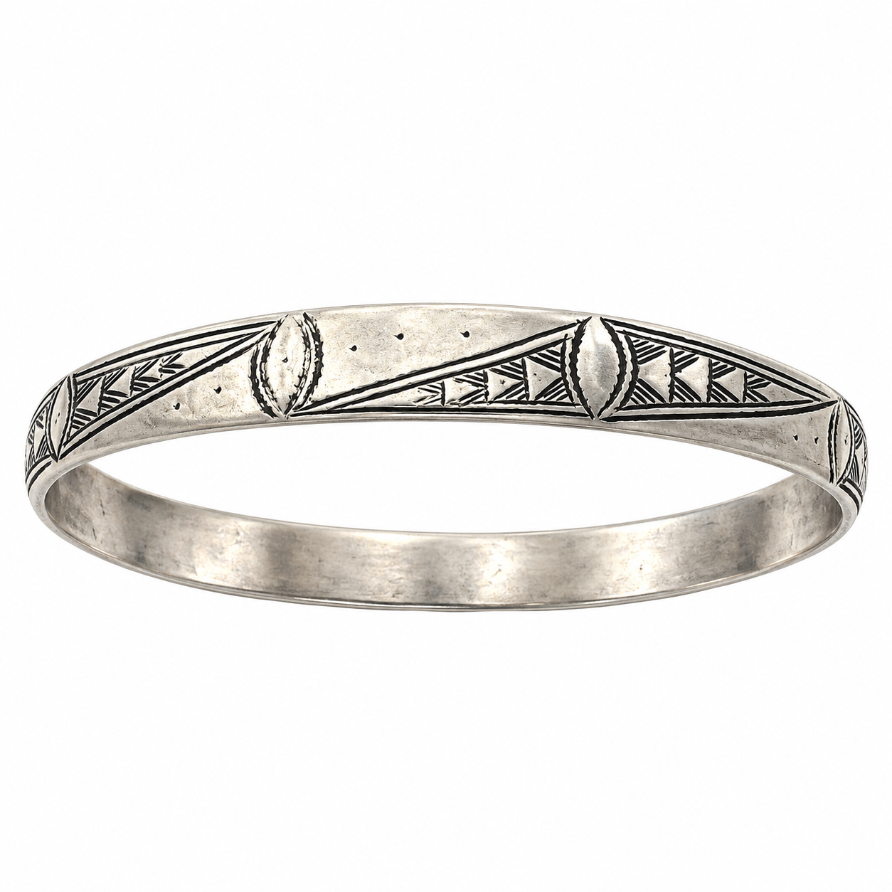 Amazigh Berber Tuareg Sterling Silver Bangle Bracelet African Tribal Jewelry