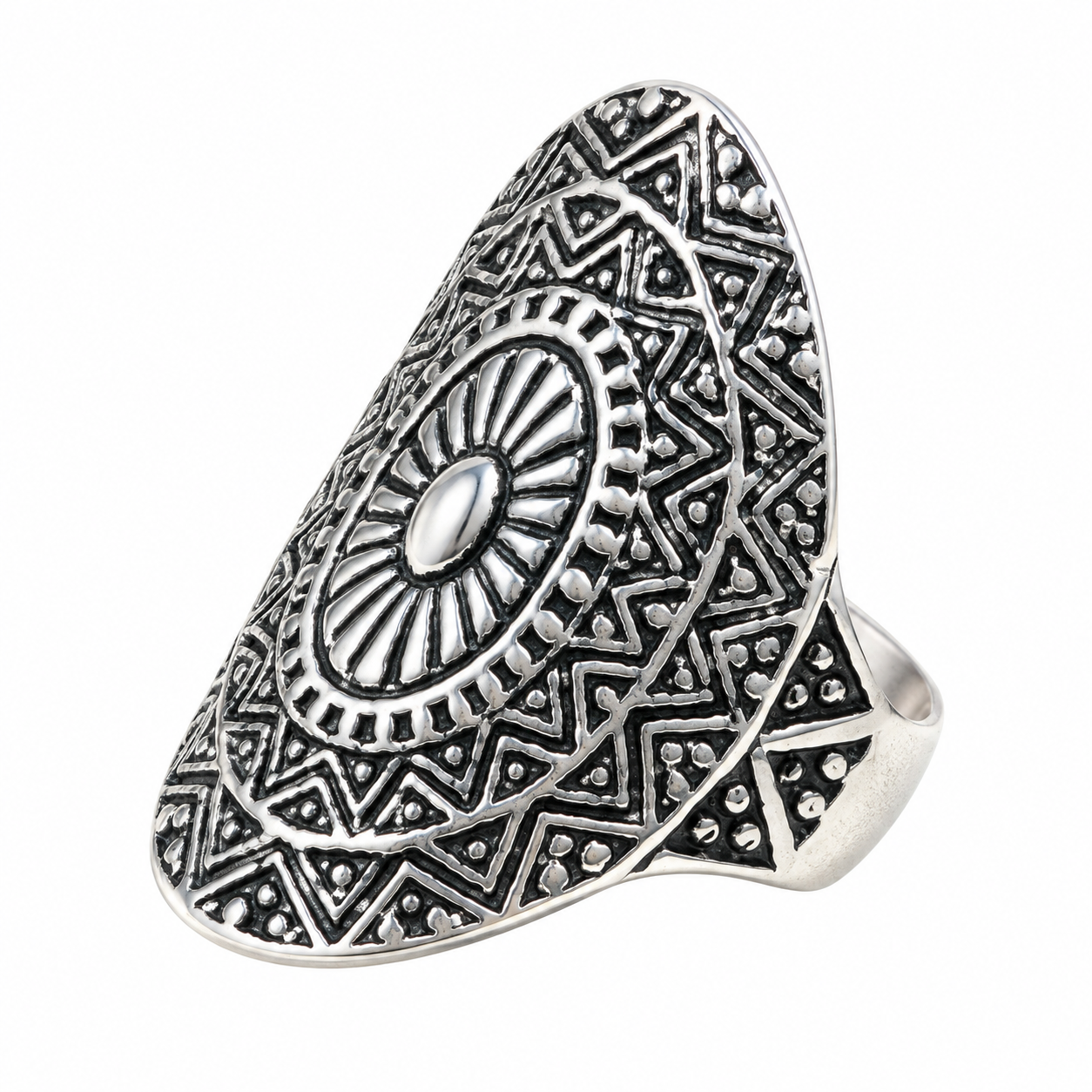 Amazigh Berber Tuareg Sterling Silver Tribal Engraved Ring