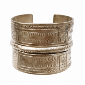 Amazigh Berber Vintage Wide Silver Bracelet from Siwa Egypt