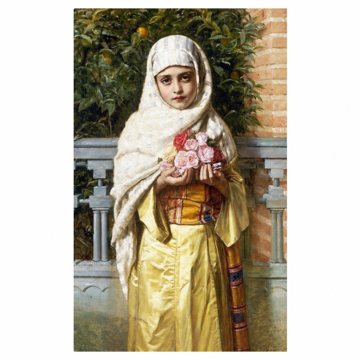 Amazigh Berber Woman Flowers Portrait Digital Download Illustration