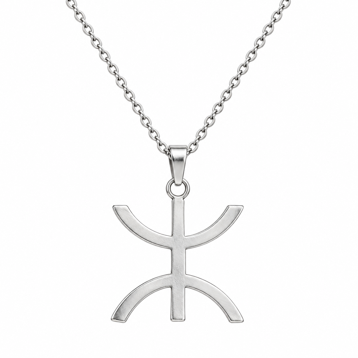 Amazigh Berber Yaz Symbol Sterling Silver Pendant Necklace