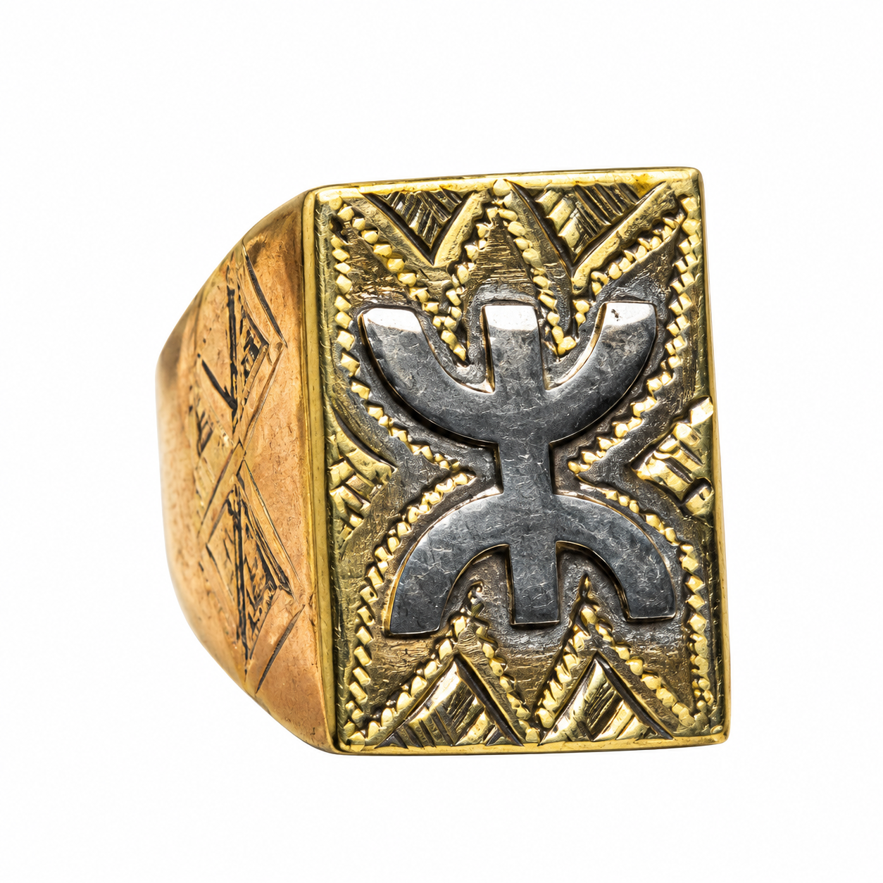 Amazigh Berber Yaz Z Tuareg Brass Copper Size Ring