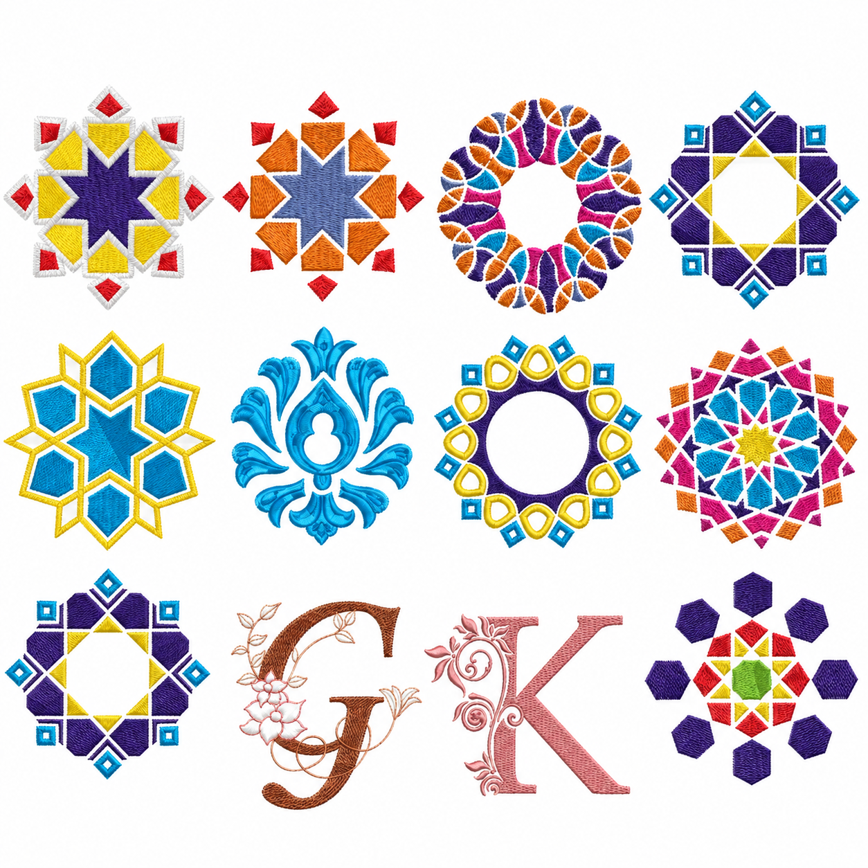 Amazigh broderie géométrique arabe algérienne Zellige Embroidery Digital Download