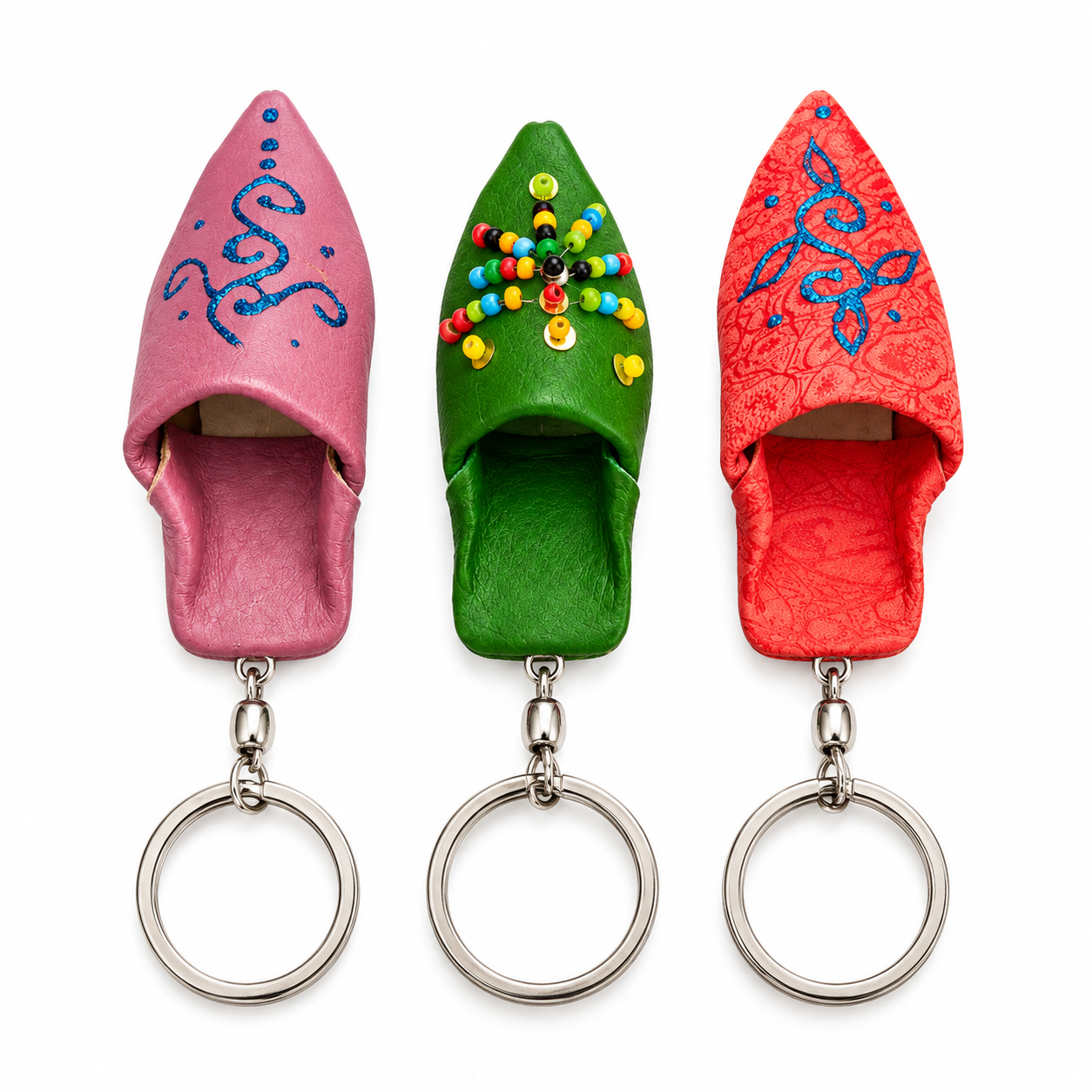 Amazigh Camel Leather Babouche Shoes Keychains Set Slipper Souvenir
