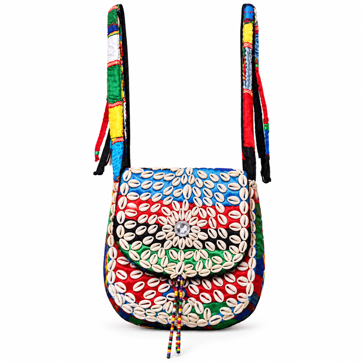 Amazigh Cowrie Crossbody Bag Handmade Boho Tribal Style
