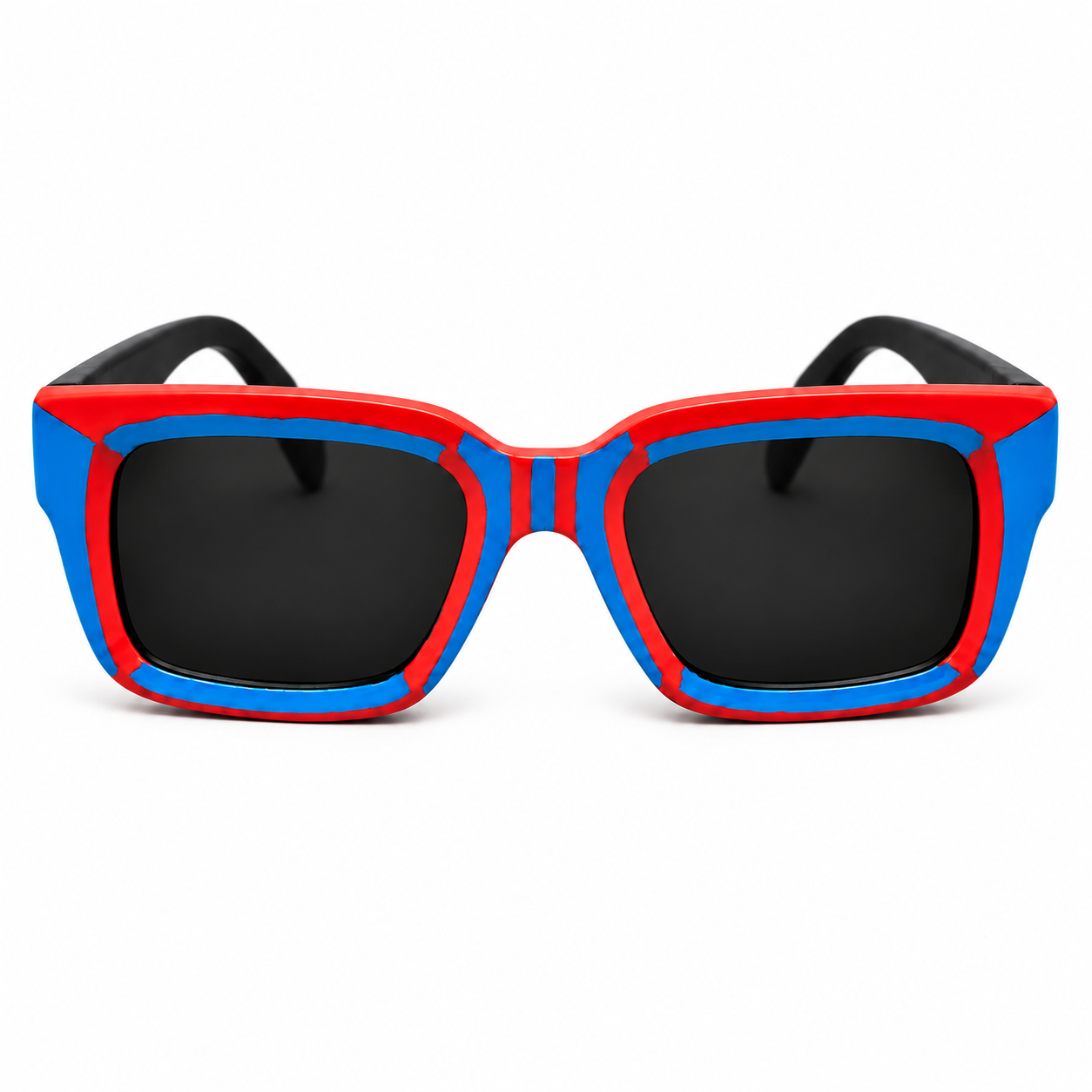 Amazigh IMAN TIFAWT Hand Painted Blue Red Sunglasses Frames