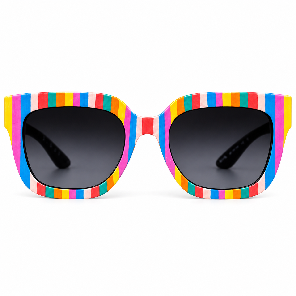 Amazigh IZURAG N TUDERT Rainbow Striped Hand Painted Sunglasses Frames