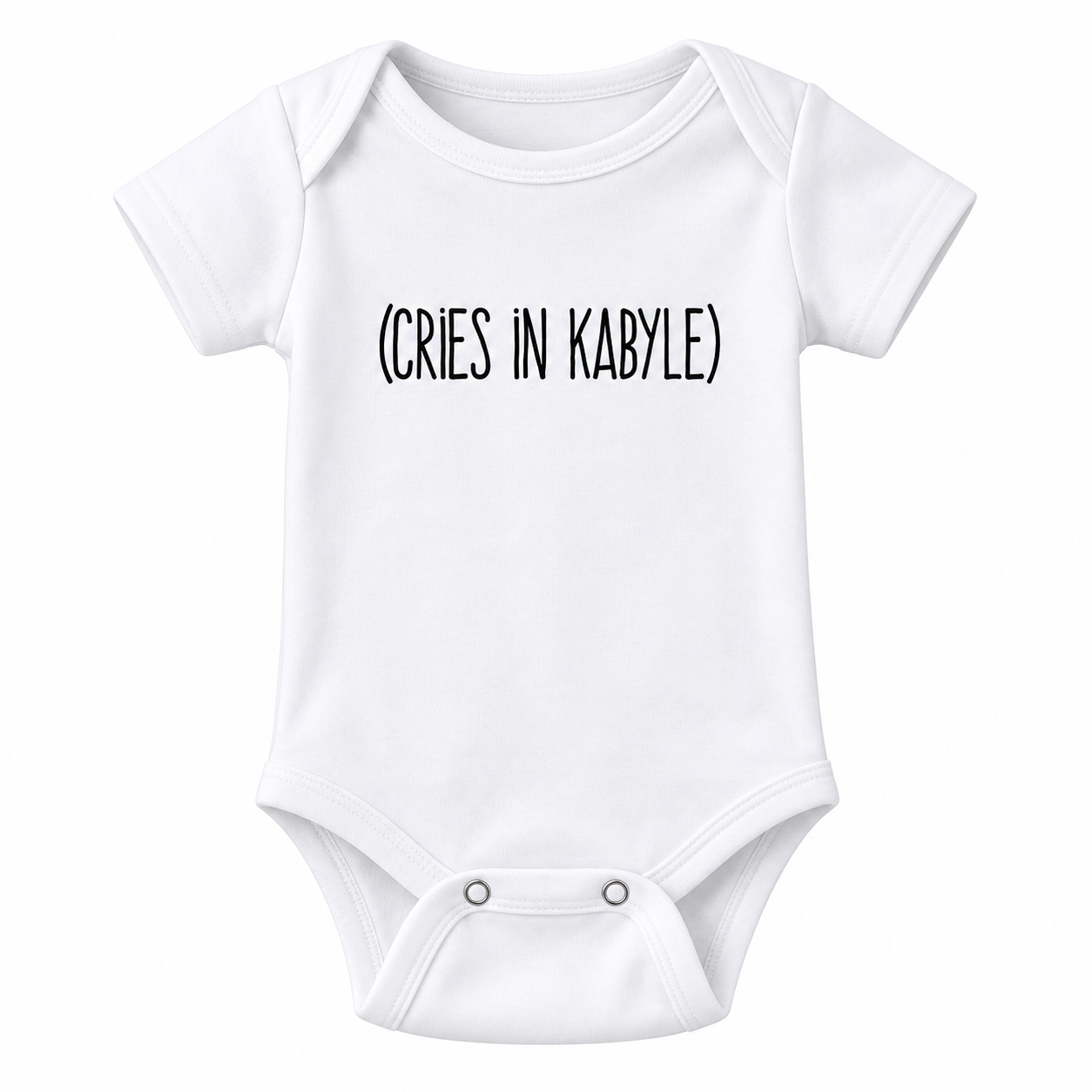 Amazigh Kabyle Baby Bodysuit With Funny Cries In Kabyle Design