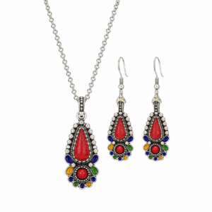 Amazigh Kabyle Berber Minimalist Necklace with Enamel Pendant