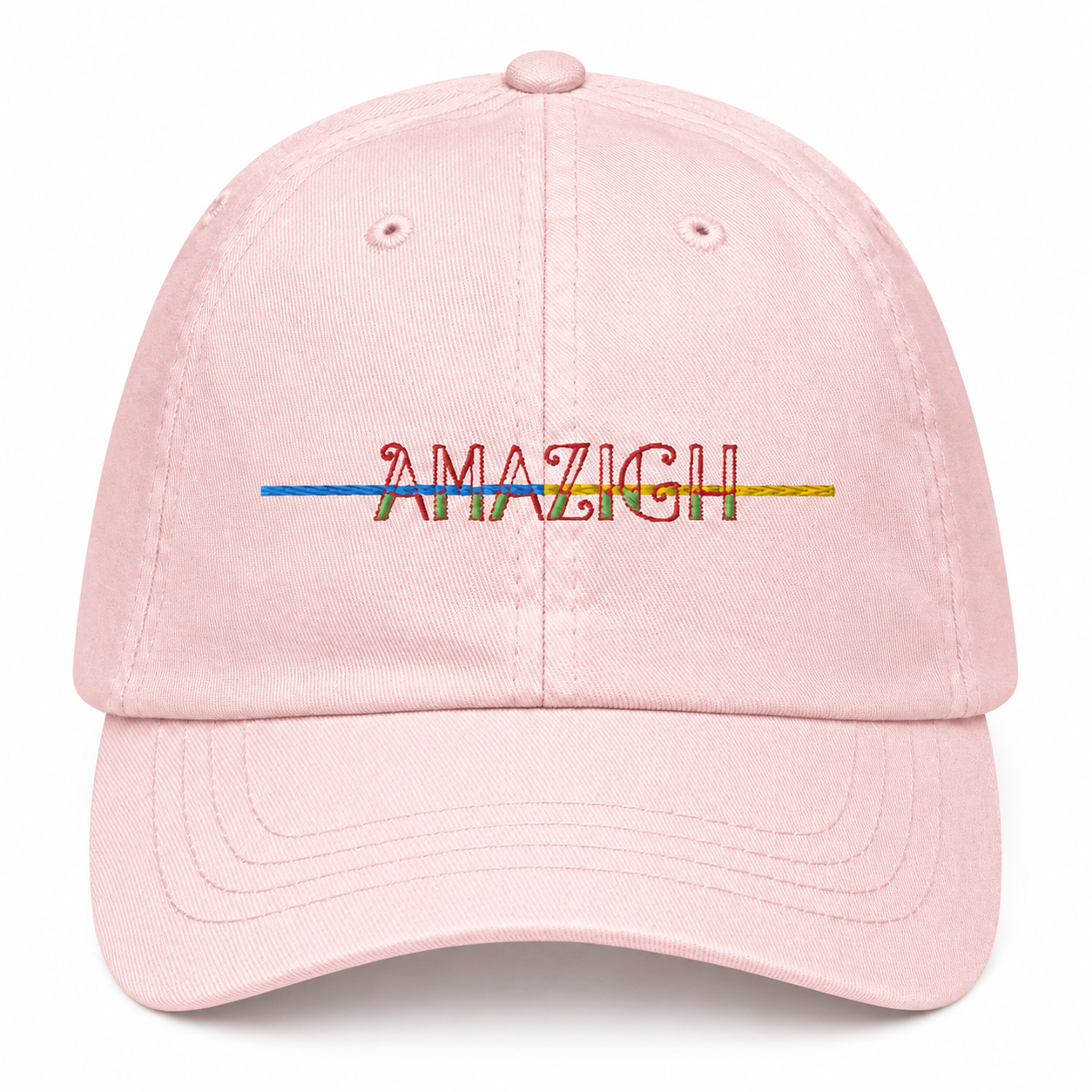 Amazigh Pastel Embroidery Baseball Hat With Cotton Design