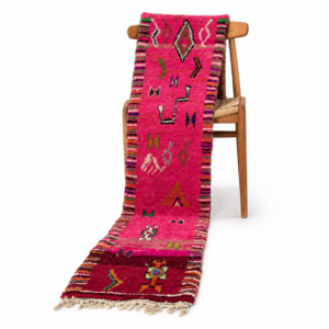 Amazigh Pink Berber Wool Rug with Tribal Home Decor