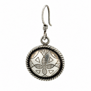 Amazigh Silver Earrings with Hand Etched Traditional Berber Design