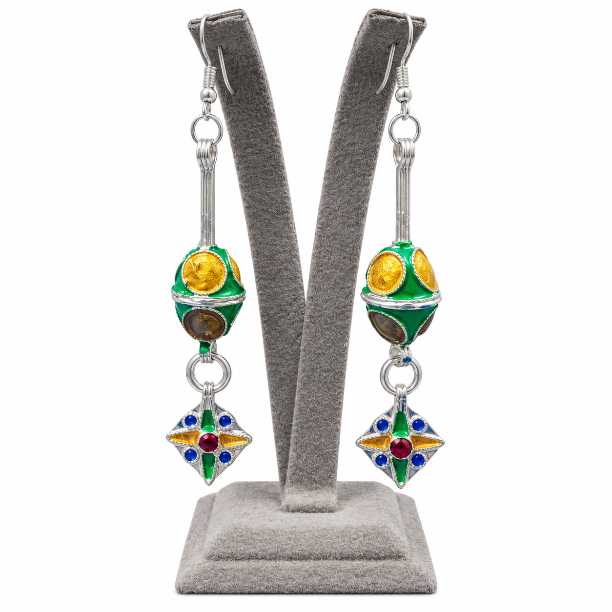 Amazigh Stainless Hoop Earrings which Feature Berber Engraved Patterns