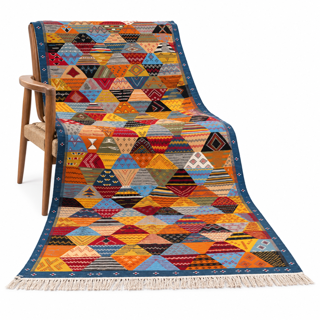 Amazigh Taznakht Colorful Berber Geometric Tribal Area Rug