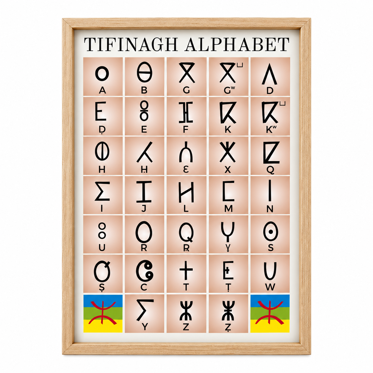 Amazigh Tifinagh Yaz Alphabet Poster Digital Download Berber Art