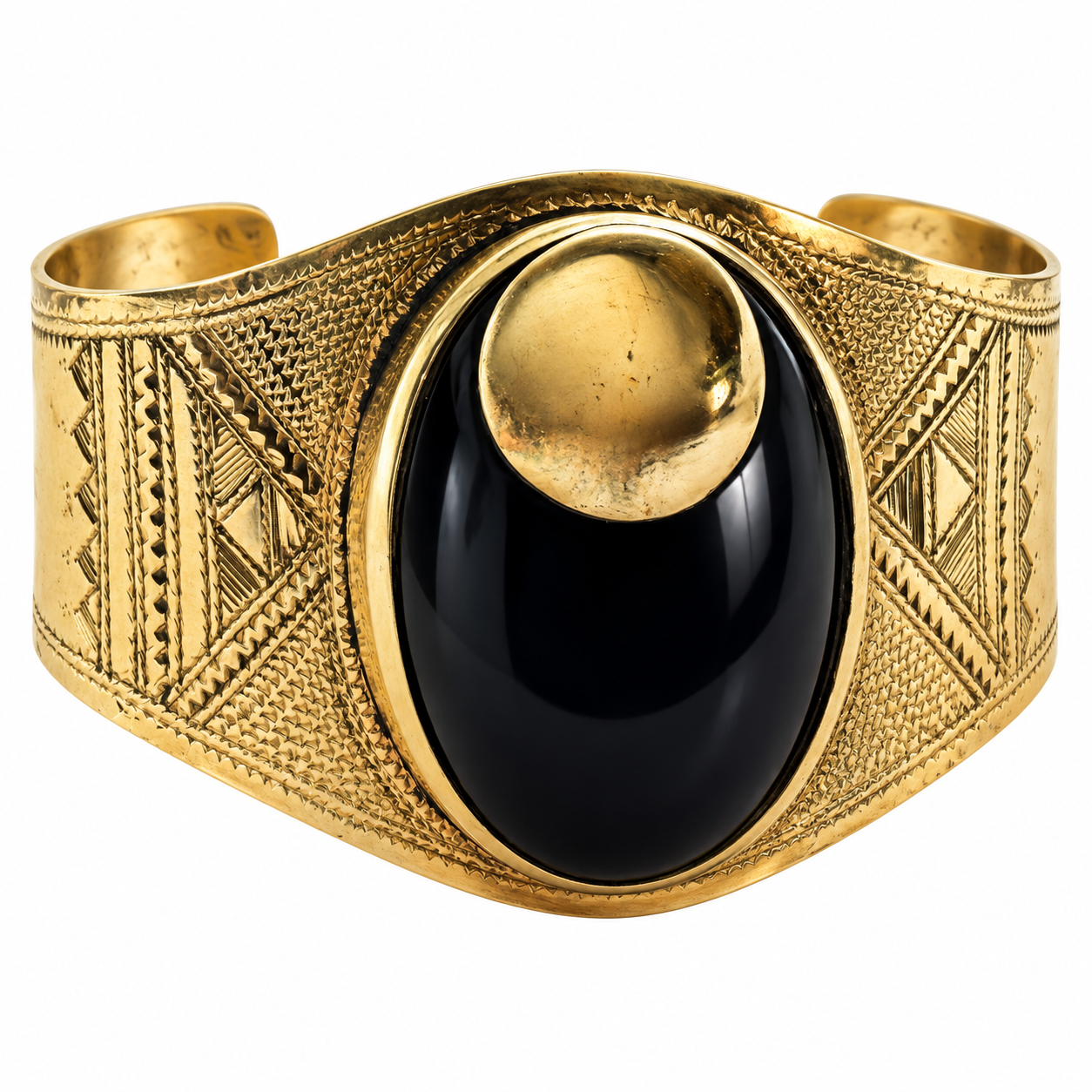 Amazigh Tuareg FAIR TRADE Cuff Bracelet with Giant Onyx