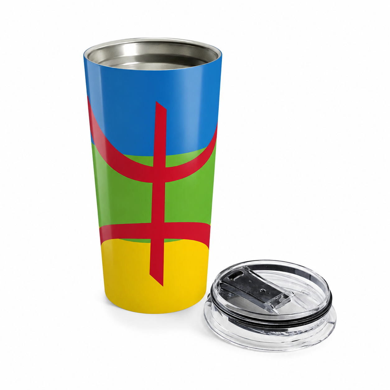 Amazigh Tumbler 20oz Mug with Colorful Cultural Flag Design