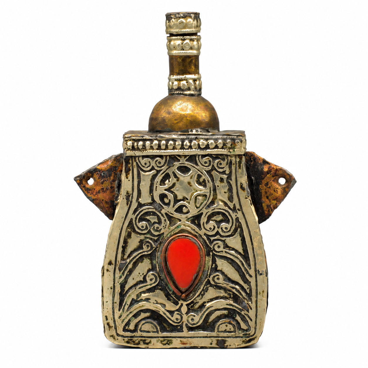 Antique Berber Amazigh Amulet Flask Metalwork Islamic Necklace