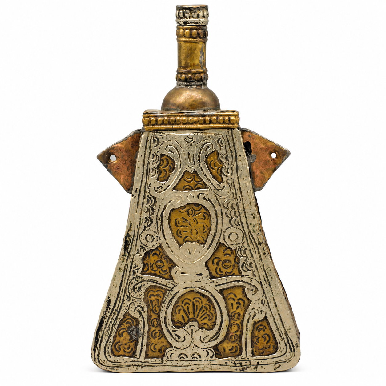 Antique Berber Amazigh Amulet Flask Necklace Islamic Talismanic Metalwork