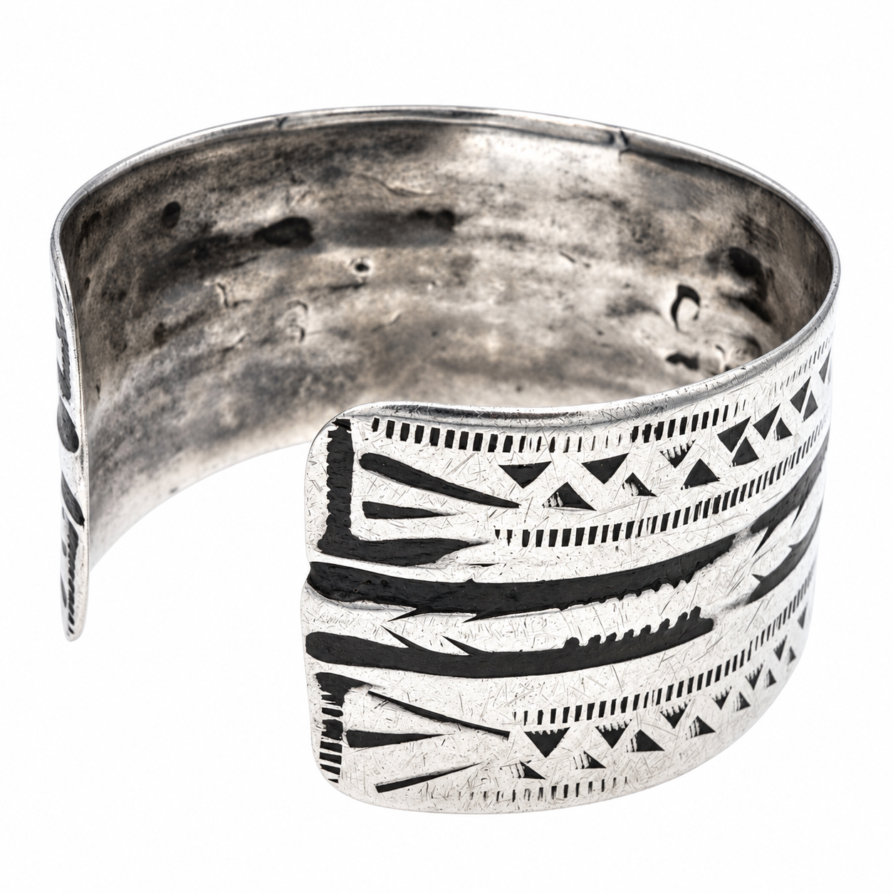 Antique Berber Amazigh Heavy Silver Tunisia Cuff Bracelet