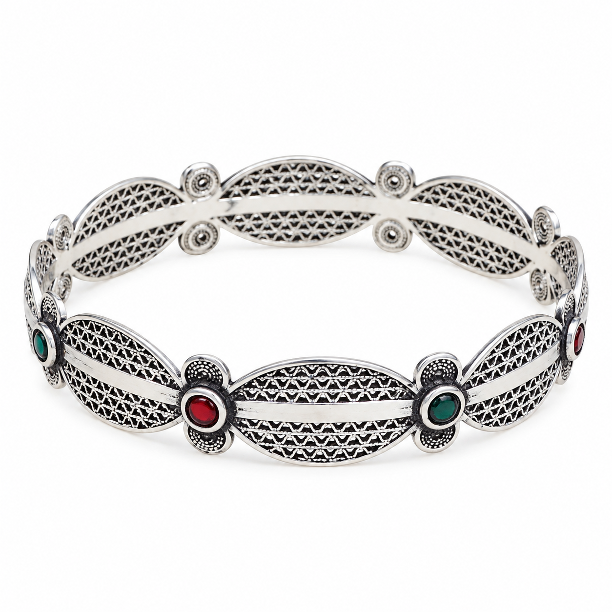 Berber Amazigh Gravé 925 Silver Handmade Cuff Bracelet