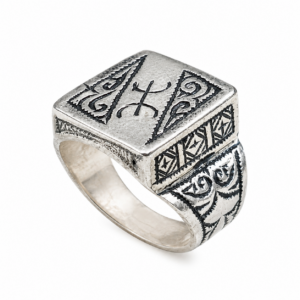Berber Amazigh Handmade Silver Geometric Traditional Ring Design