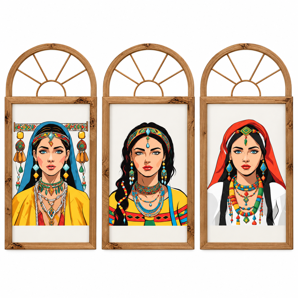 Berber Amazigh Kabyle Portrait PNG Digital Download Illustration