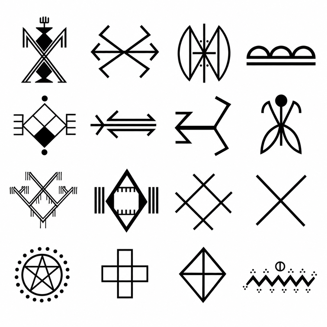 Berber Amazigh Kabyle Tattoo Symbols Digital Download Designs