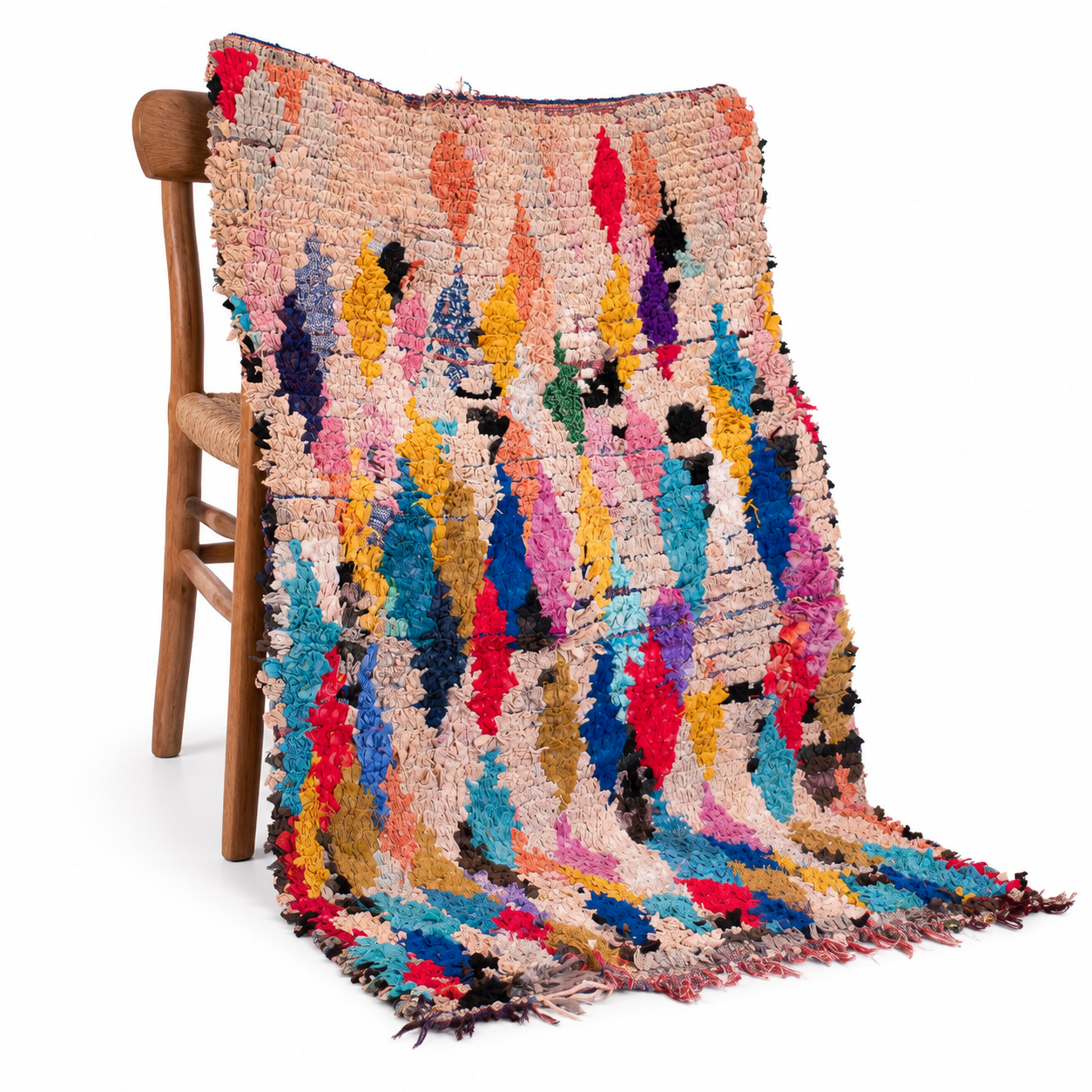 Boujaad Amazigh Berber Rug with Tribal Motifs Washable Cotton
