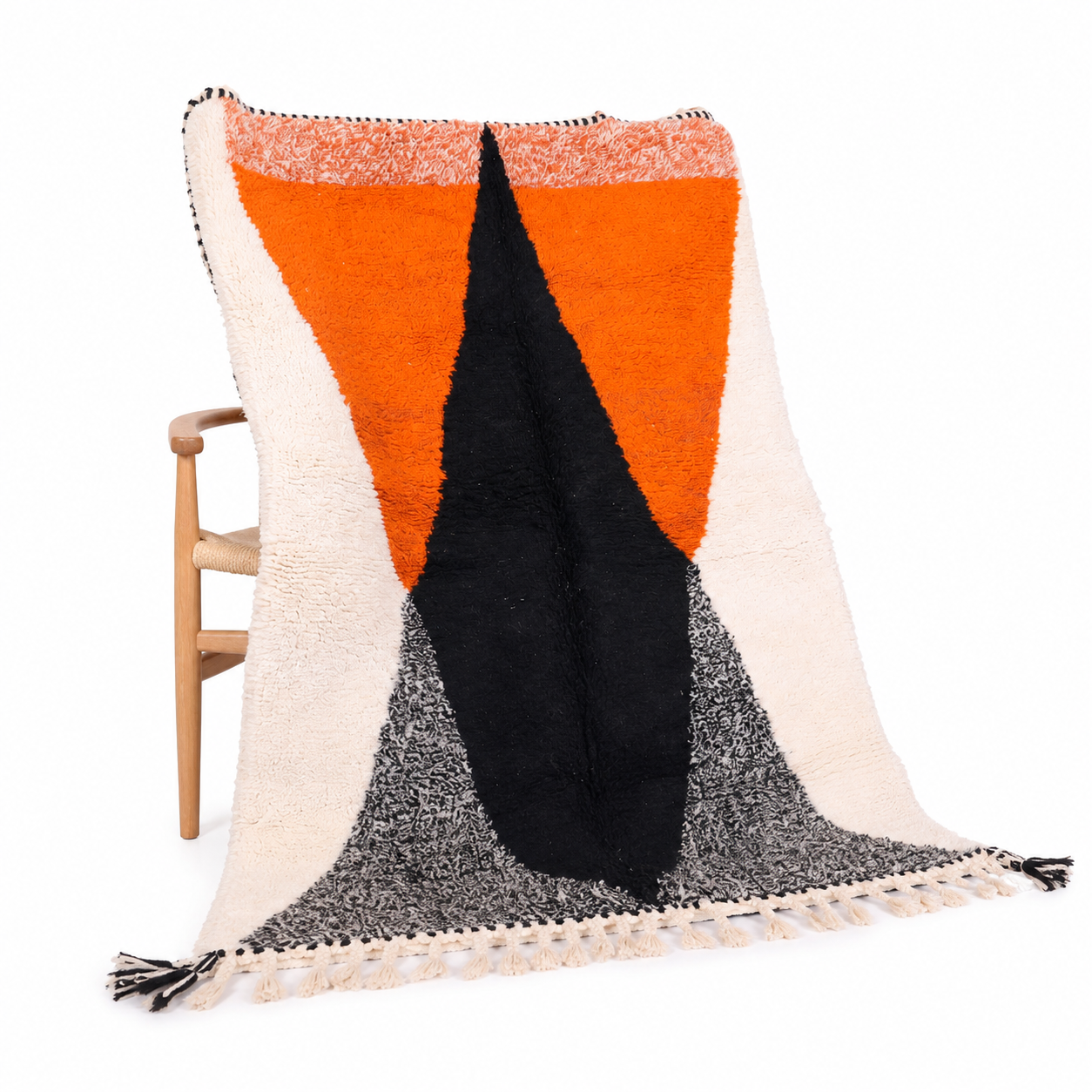 Custom Amazigh Berber Handmade Wool Rug for Living Room Decor